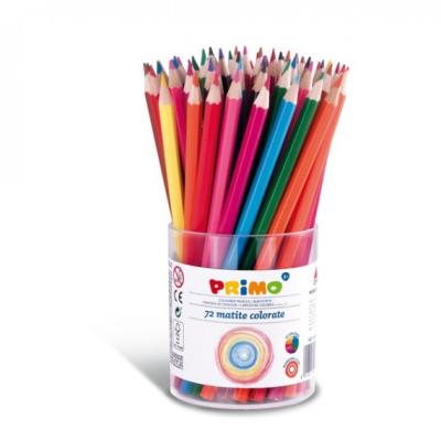 Matite colorate - diametro mina 2,90 mm - colori assortiti - Primo - bicchiere 72 matite