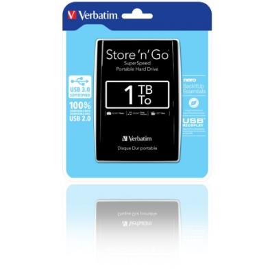 VERBATIM hard disk STORE 'N' GO esterno 2.5" - 1TB con cavo USB 3.0
