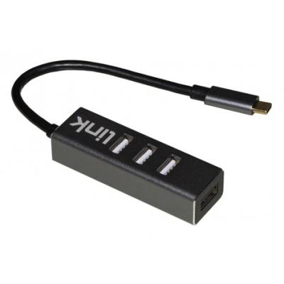 LINK multiporta 4 porte USB 2.0 e connettore USB-C, cavo incluso da 15cm
